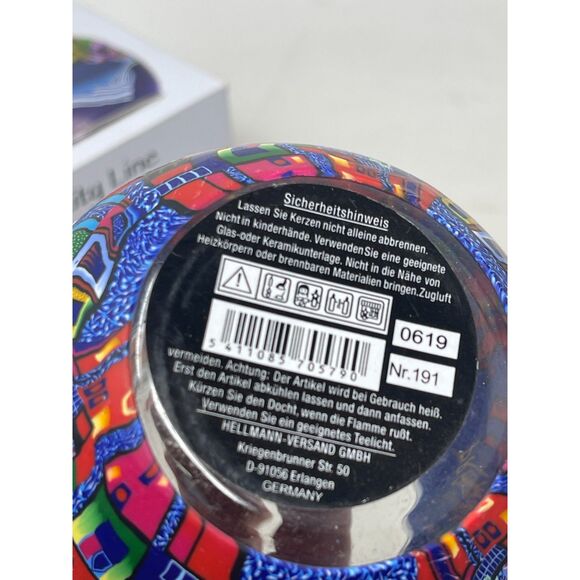 Vintage Sicherheitshinweis Glass Candle Holder CITY LINE Glowing Globes Praha - Picture 4 of 11